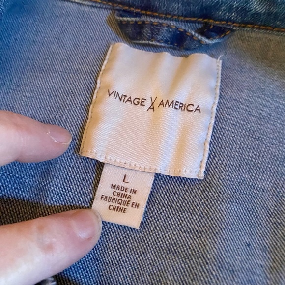 🔥Vintage America Raw Hem Belted Keli Jean Jacket🔥  NWOT - Picture 7 of 13
